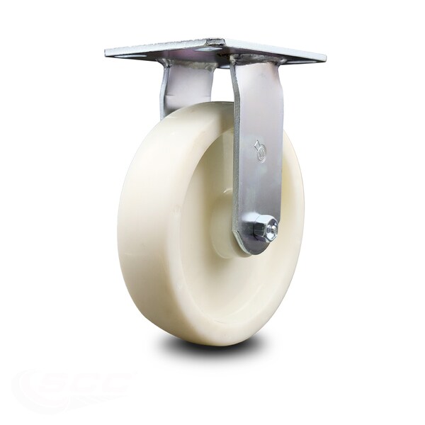 8 Inch Heavy Duty Top Plate Nylon Rigid Caster with Roller Bearing SCC
